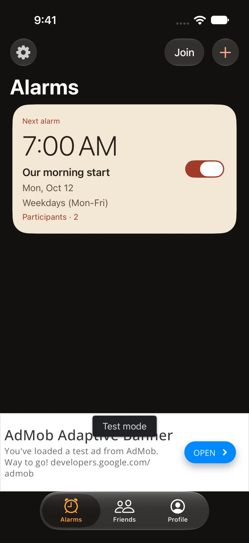 iOS update preview · English test screen