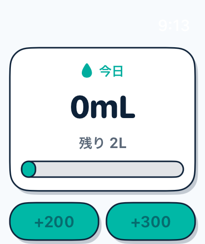 Apple WatchのAquaTick水分記録画面